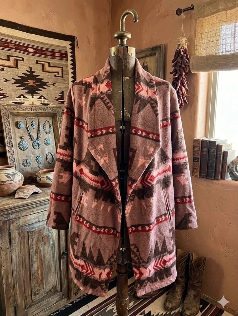 BB Dakota Southwestern Wool Blend Jacket Coat | Size Small